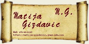 Matija Gizdavić vizit kartica